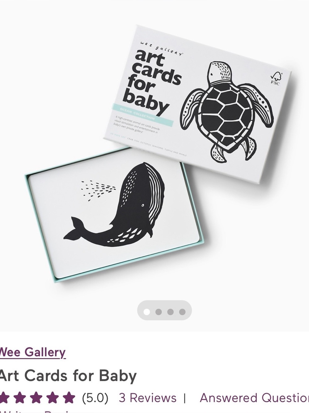 Wee Gallery Ocean Art Cards for baby